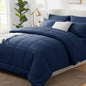 CozyLux Full Size Comforter Sets Black - 7 Pieces Bed in a Bag