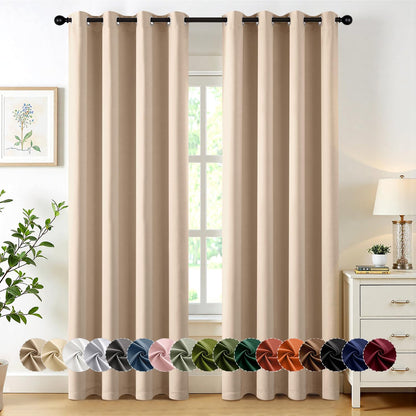 MIULEE Blackout Curtains for Bedroom 2 Panels 40 x 84 Inch Long Black