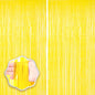 Voircoloria Laser Pink Foil Fringe Backdrop Curtains,3.3x6.6ft, 2 Pack