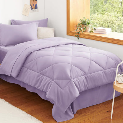CozyLux Full Comforter Set 82"x86" Dark Grey - 7 Piece Bed in a Bag