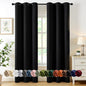 MIULEE Blackout Curtains for Bedroom 2 Panels 40 x 63 Inch Long Black