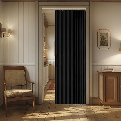 AJAZZ Blackout Accordion Door Magnetic Door Curtain Folding Closet Doors Curtain Invisible for Bedroom Room Living Room Doorway, Grey 42" W x 78" L, 1 Panel