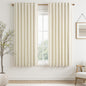 Topfinel Cream Linen Blackout Curtains 84 Inch Long for Bedroom Living Room, Ivory Pinch Pleat Back Tab Full Blackout Drapes Farmhouse Boho Curtains for Window, White Neutral Curtains 52" X 84" 7 FT