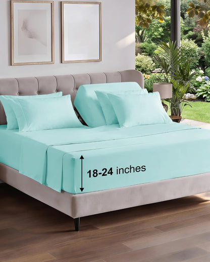 CGK Extra Deep King Sheet Set - 6pc Cooling Sheets - White