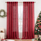 MIULEE Natural White Linen Curtains 52x84 Inch Long for Bedroom Living Room