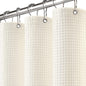 White Waffle Weave Shower Curtain 258GSM Heavyweight Cotton Fabric 72Wx72L