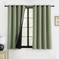 RYB HOME 100% Blackout Black Curtains for Bedroom Living Room 84 inch Long