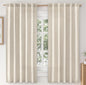 MIULEE Faux Linen Curtains 84 Inch Length 2 Panels Natural Semi Sheer Curtain with Back Tab Rod Pocket, Light Filtering Window Privacy Burlap Drapes for Living Room Bedroom 42W x 84L Linen