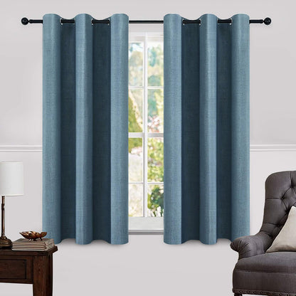 MIULEE 100% Blackout Linen Curtains for Bedroom 52x90 Inches Natural Beige