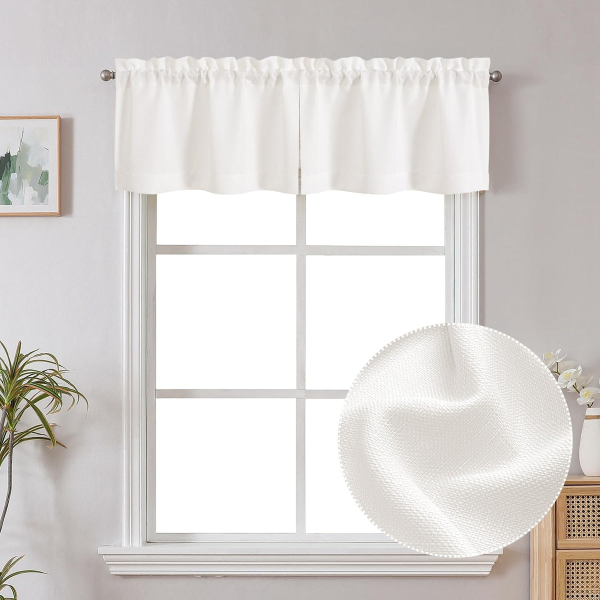 Chyhomenyc 2 Panels White Kitchen Curtains 36 Inch Length Tier Curtain