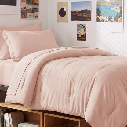 CozyLux Queen Comforter Set Black, 7 Pieces Bed in a Bag