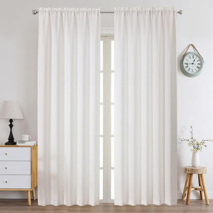 Chyhomenyc 2 Panels White Kitchen Curtains 36 Inch Length Tier Curtain