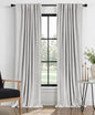 Linen Total Blackout Curtains for Bedroom Living Room 84 Inch, Cream