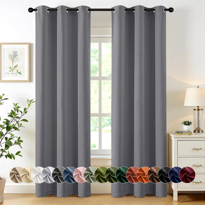 MIULEE Blackout Curtains for Bedroom 2 Panels 40 x 63 Inch Long Black