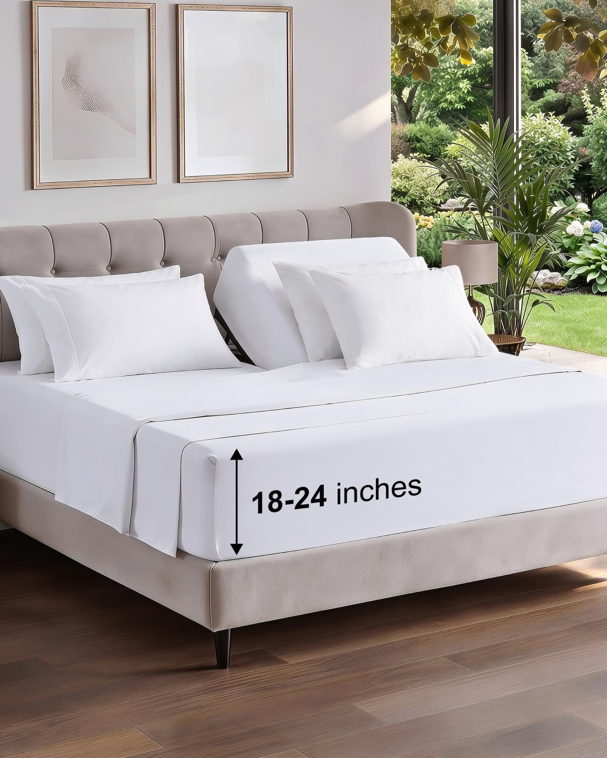 CGK Extra Deep King Sheet Set - 6pc Cooling Sheets - White
