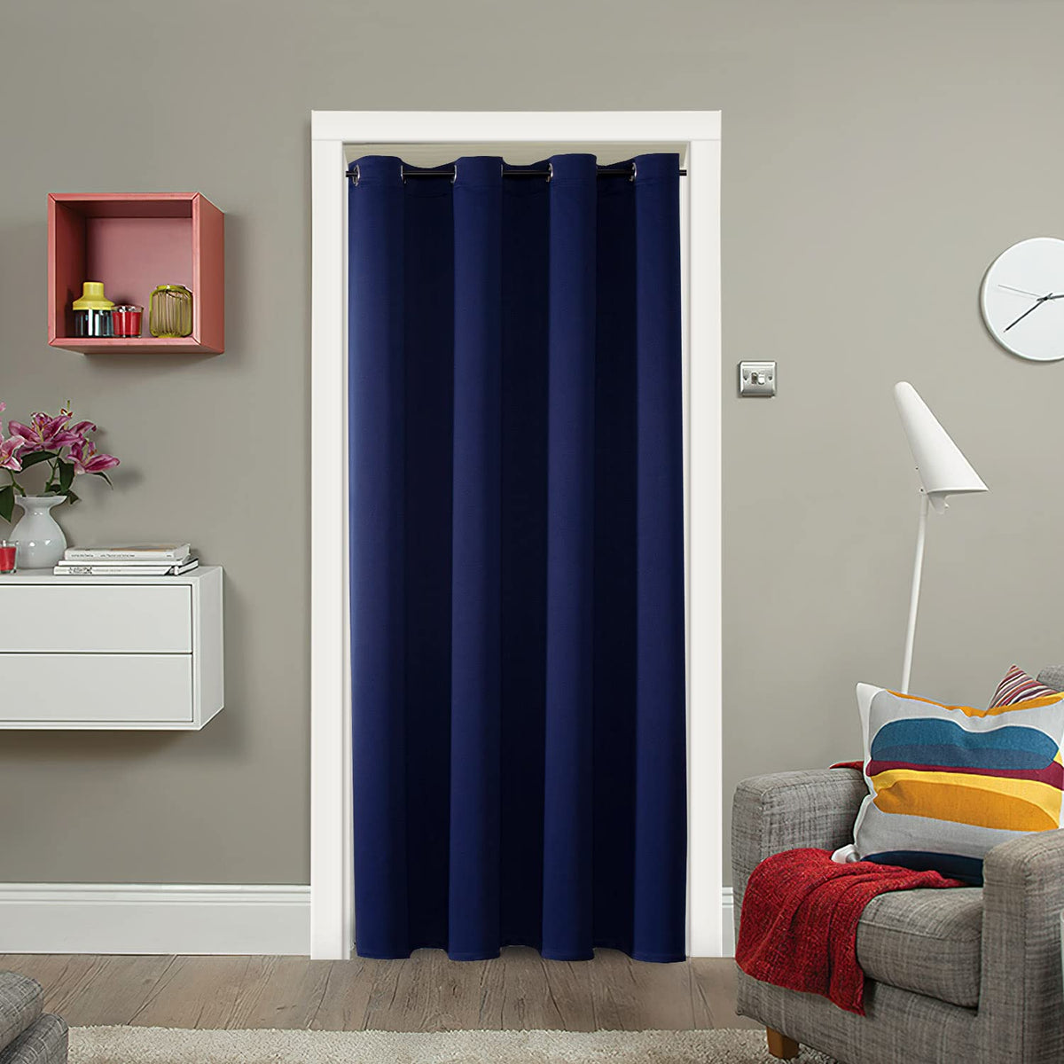 ChrisDowa Blackout Curtains Door Curtain for Doorway Privacy Closet Drapes