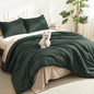 Litanika Queen Comforter Set Sage Green, 3 Pieces Lightweight Solid Bed Set