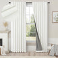 100% Blackout Curtains 84 Inch Length 2 Panels Set Neutral Boho Linen Farmhouse for Bedroom Windows Living Room Darkening Thermal Insulated Drapes Natural Cream Ivory 7ft Long Back Tab Pleated Pocket