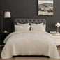 PHF Diamond Pattern Luxury Velvet Quilt Set Queen Size, Sand