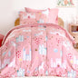 SLEEP ZONE Comforter Set Bed in A Bag, 7 Pieces Girls, Cattoon Pattern for Kids, Toddlers, Teens, Ultra Soft and Washable (Garden Secret,Full/Queen)