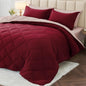 MUXHOMO Full Comforter Set 7 Pieces, Reversible Bed in a Bag, Red/Black