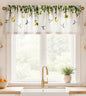 Miss Adola 36 Inch Length Kitchen Tier Curtains Pumpkin Leaf Cafe Curtains