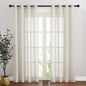 NICETOWN Semi Sheer Linen Ivory Curtains for Bedroom, W52xL84, 2 Panels