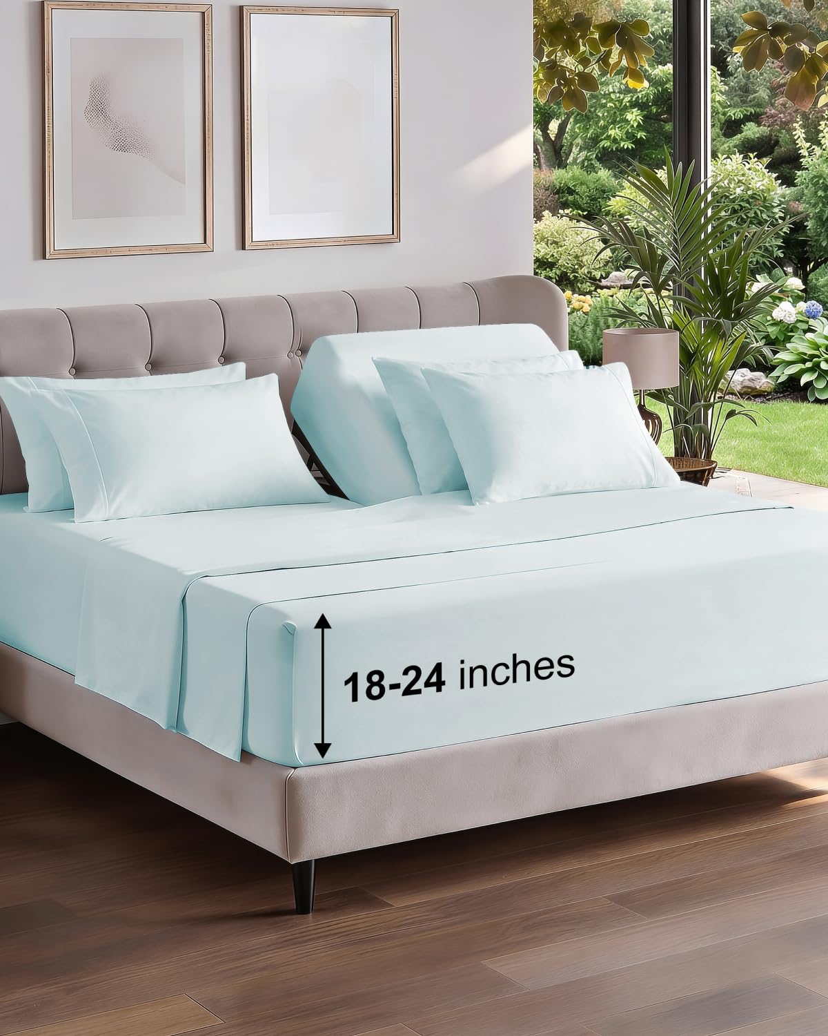 CGK Extra Deep King Sheet Set - 6pc Cooling Sheets - White
