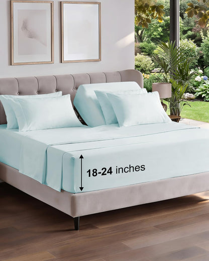 CGK Extra Deep King Sheet Set - 6pc Cooling Sheets - White