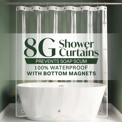 Utopia PEVA Clear Shower Curtain Liner, Shower Liner, 72x72 Inch, 8G