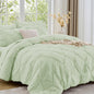 Sasttie Full Size Comforter Set, 7-Piece Bed in a Bag Double, Pintuck Bedding Set for All Season, Includes Comforter, Flat Sheet, Fitted Sheet, Pillowcases and Pillowshams, Beige