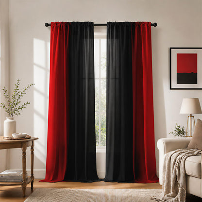 Burnt Orange Curtains 84 Inch Length for Living Room,2 Panels