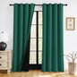 RYB HOME 100% Blackout Black Curtains for Bedroom Living Room 84 inch Long