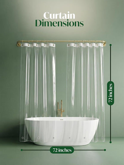 Utopia PEVA Clear Shower Curtain Liner, Shower Liner, 72x72 Inch, 8G