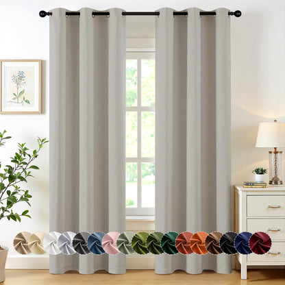 MIULEE Blackout Curtains for Bedroom 2 Panels 40 x 63 Inch Long Black