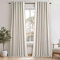 Topfinel Cream Linen Blackout Curtains 84 Inch Long for Bedroom Living Room, Ivory Pinch Pleat Back Tab Full Blackout Drapes Farmhouse Boho Curtains for Window, White Neutral Curtains 52" X 84" 7 FT