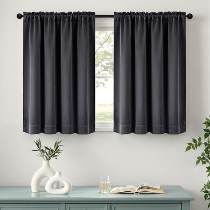 MIULEE Halloween Black Blackout Curtains for Bedroom Room 40"x63" 2 Panels