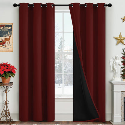 Yakamok Emerald Green Blackout Curtains 84 inches for Living Room, 52" Wide