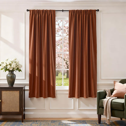 Lazzzy Blackout Curtains Thermal Insulated Curtains Room Window Drapes Super Soft Luxury Curtains for Living Room Bedroom Rod Pocket 2 Panels, 96 Inch Lined | Beige
