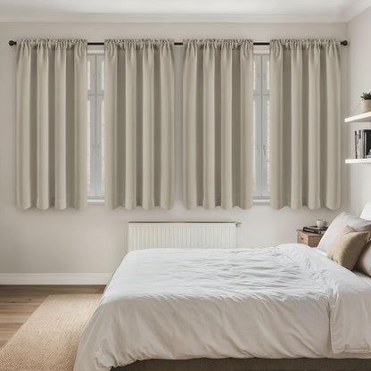 MIULEE Black Blackout Curtains 63 Inch Length for Bedroom Set of 4 Panels