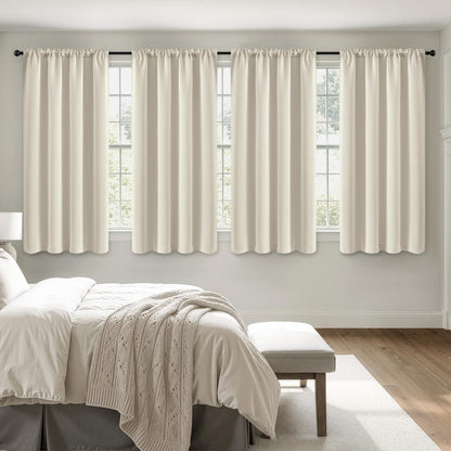 MIULEE Black Blackout Curtains 63 Inch Length for Bedroom Set of 4 Panels
