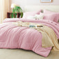 CozyLux Queen Comforter Set Black, 7 Pieces Bed in a Bag