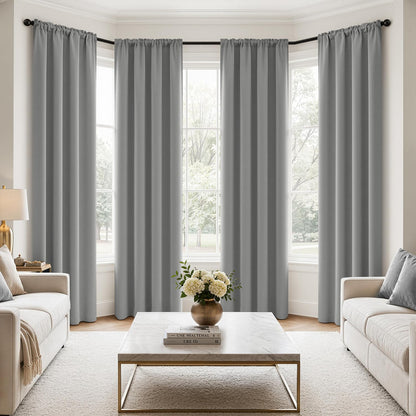 MIULEE Black Blackout Curtains 63 Inch Length for Bedroom Set of 4 Panels