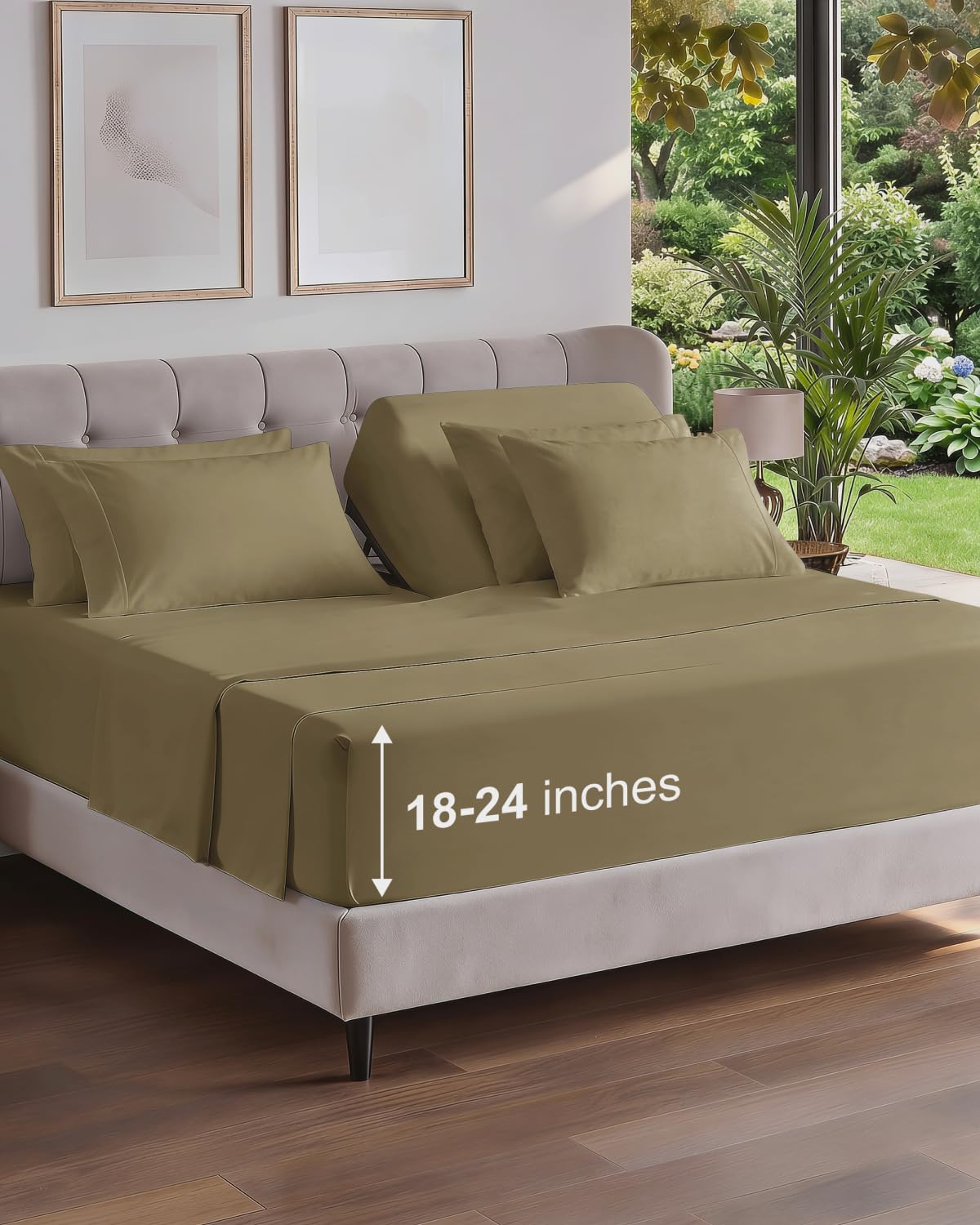 CGK Extra Deep King Sheet Set - 6pc Cooling Sheets - White