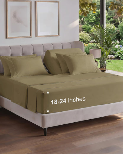 CGK Extra Deep King Sheet Set - 6pc Cooling Sheets - White