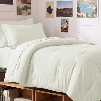 CozyLux Queen Comforter Set Black, 7 Pieces Bed in a Bag
