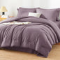 HIMEET Queen Comforter Set, 7-Piece Point-Quilted Bed in a Bag Dark Grey