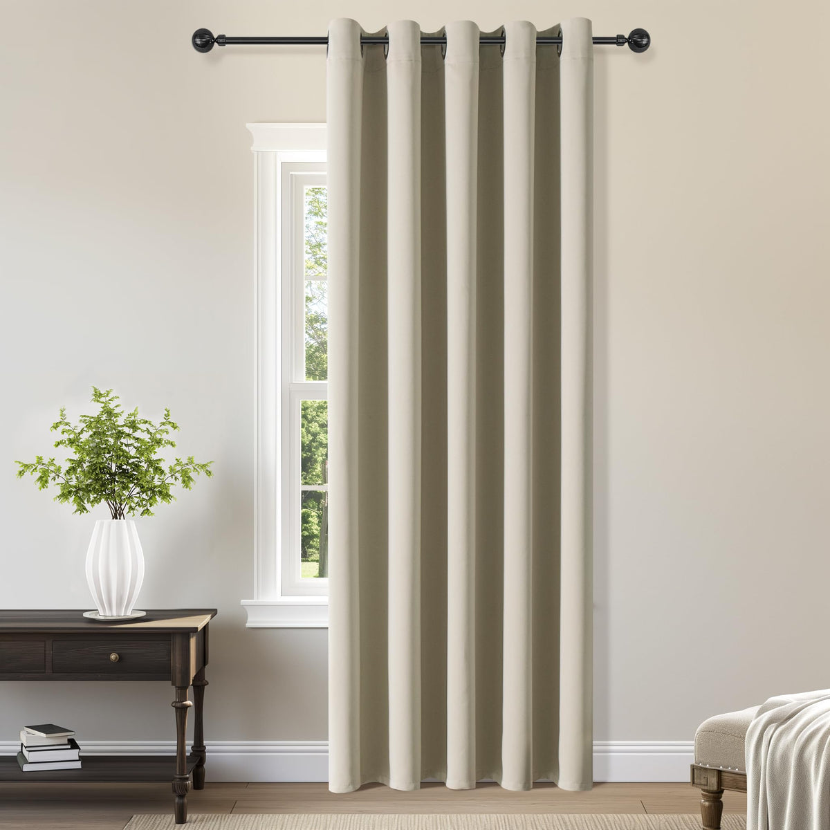 ChrisDowa Blackout Curtains Door Curtain for Doorway Privacy Closet Drapes