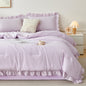 RYNGHIPY 5 Pcs Gingham Bedding Set Queen Yellow Ruffle Comforter Sets