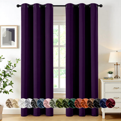 MIULEE Blackout Curtains for Bedroom 2 Panels 40 x 63 Inch Long Black